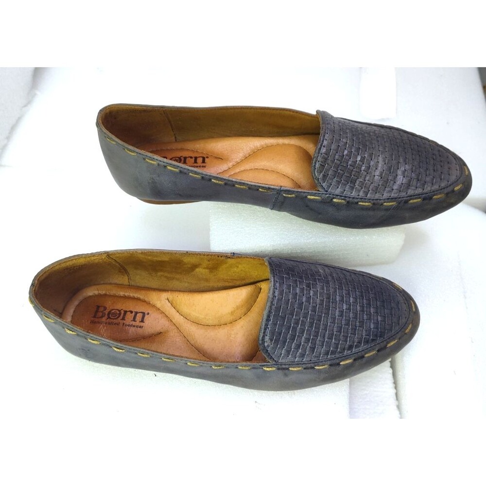 Born Womens Maple Campanula Gray Leather Slip On Flat Loafers Size 9.5/ 41 - Picture 3 of 12